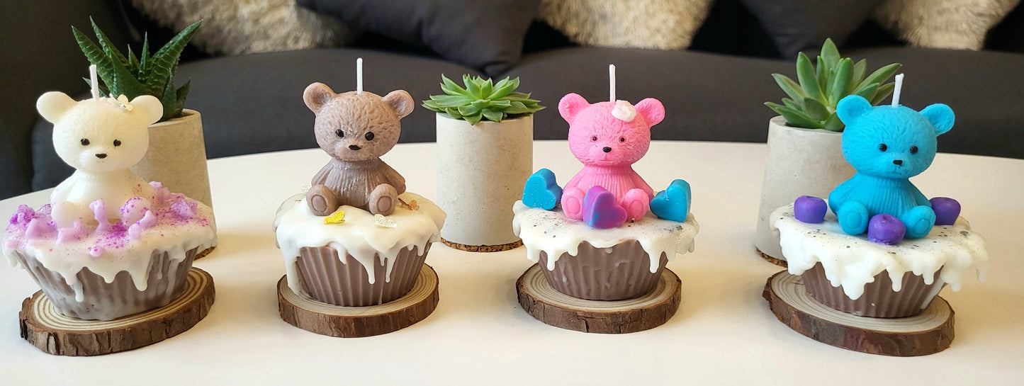 Kerze Teddy Cupcake