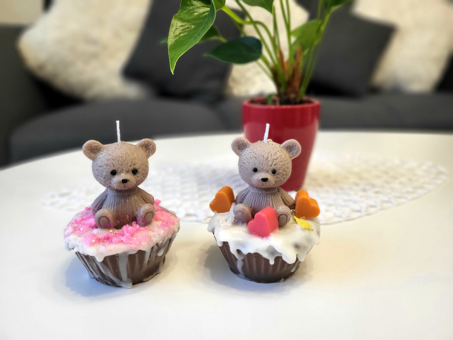 Kerze Teddy Cupcake