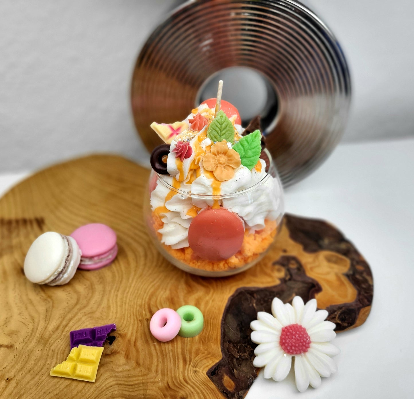 Duftkerze - Dessert mit Macarons