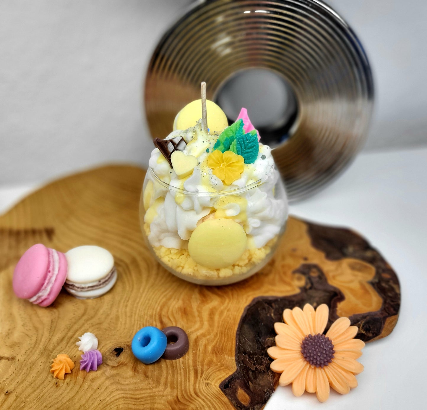 Duftkerze - Dessert mit Macarons