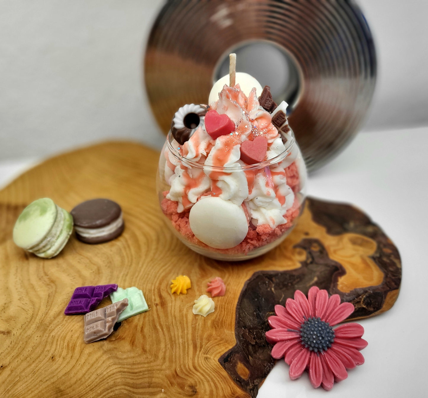 Duftkerze - Dessert mit Macarons