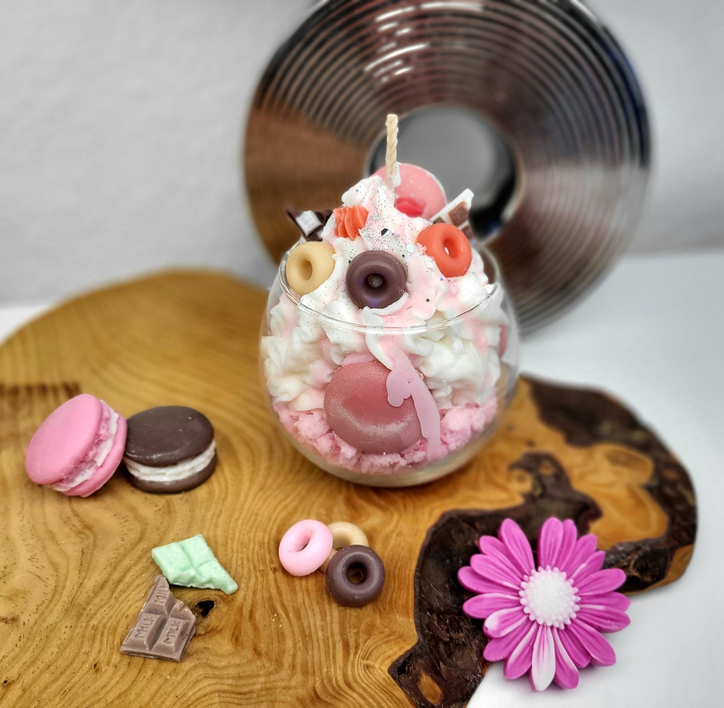 Duftkerze - Dessert mit Macarons