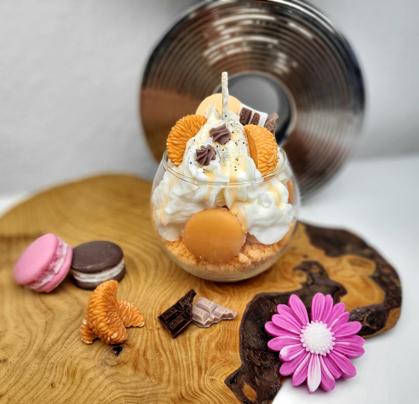 Duftkerze - Dessert mit Macarons