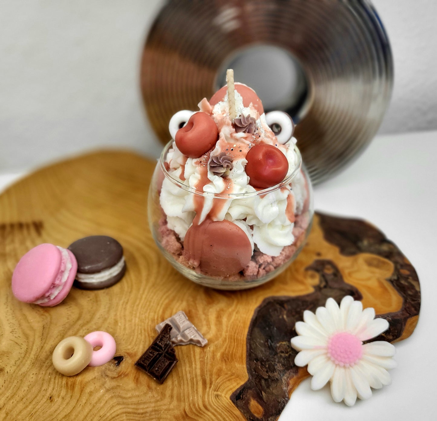 Duftkerze - Dessert mit Macarons