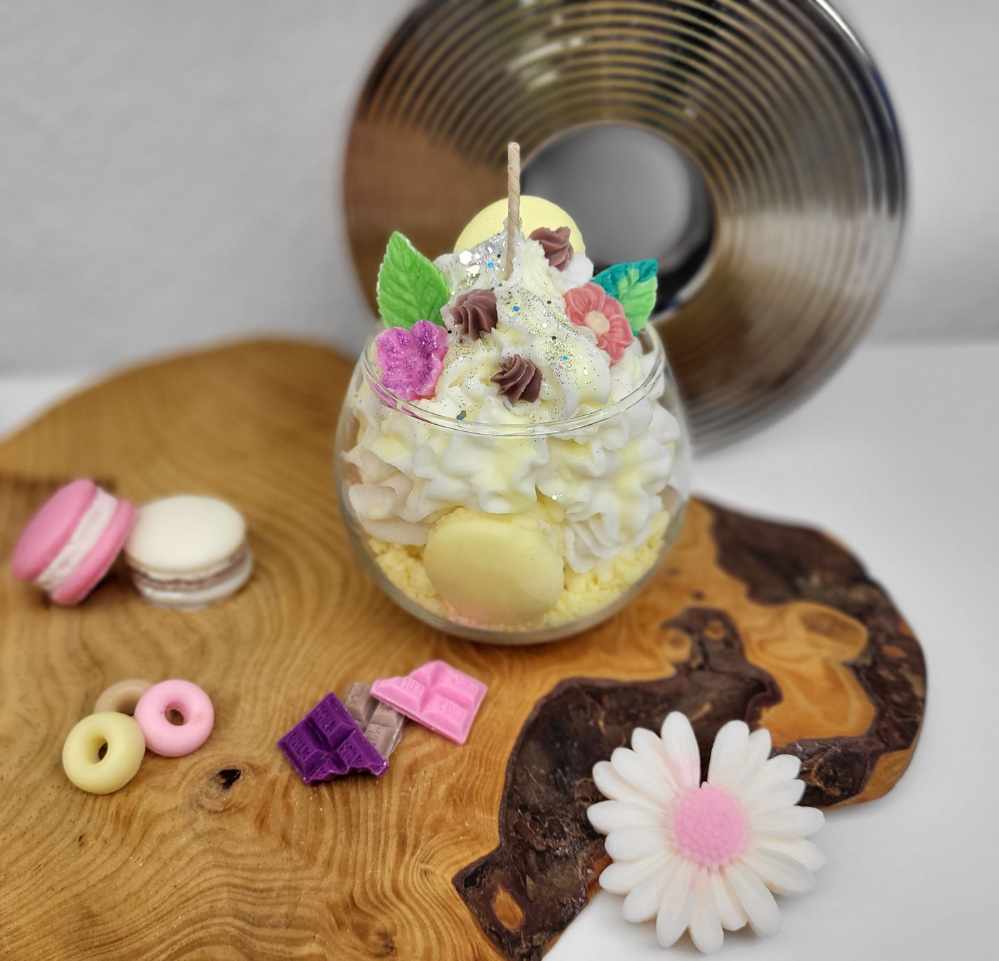 Duftkerze - Dessert mit Macarons