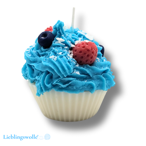 Duftkerze Cupcake mit Mandarinen -  Erdbeere- Himbeere- Heidelbeere