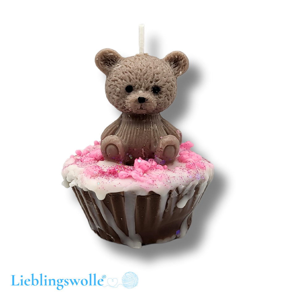 Kerze Teddy Cupcake