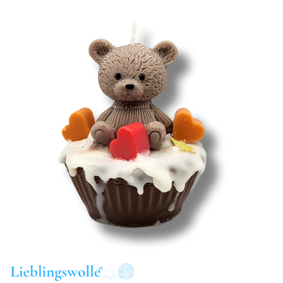 Kerze Teddy Cupcake