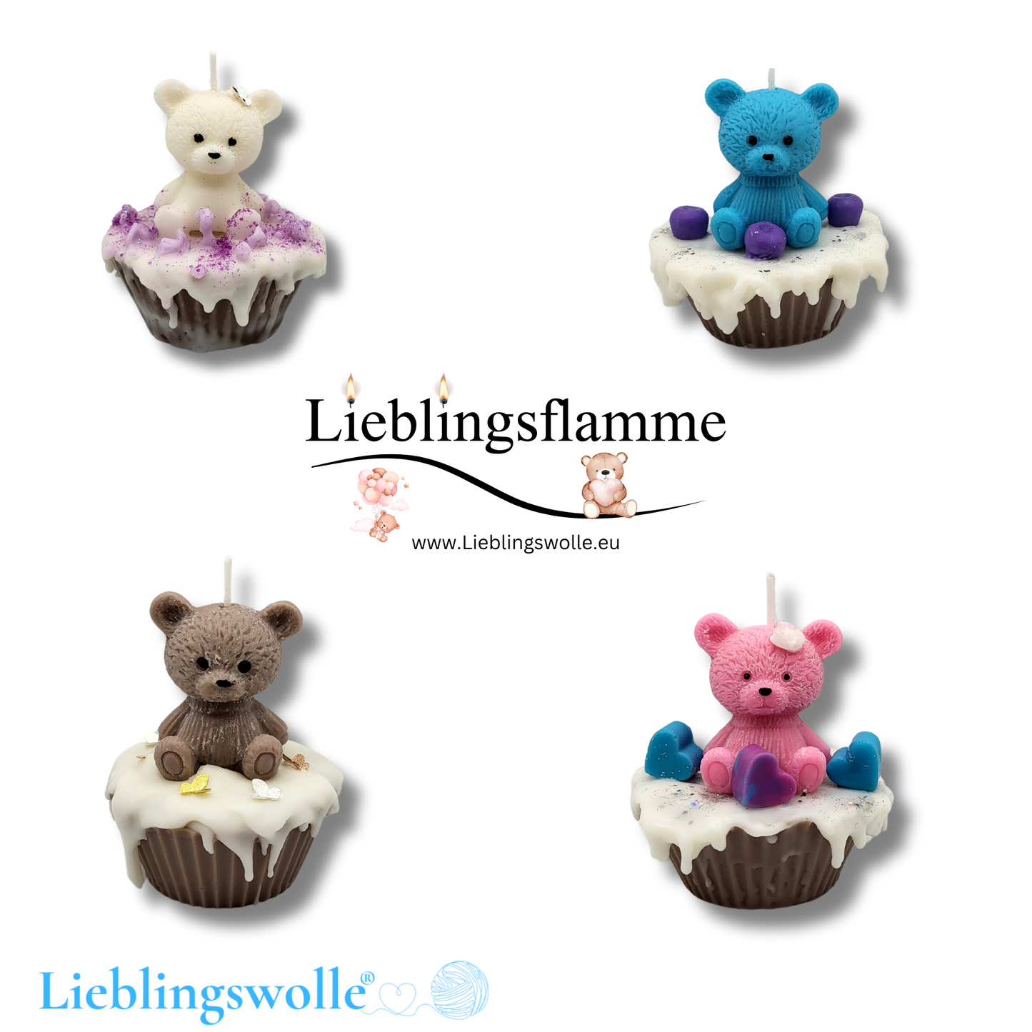 Kerze Teddy Cupcake